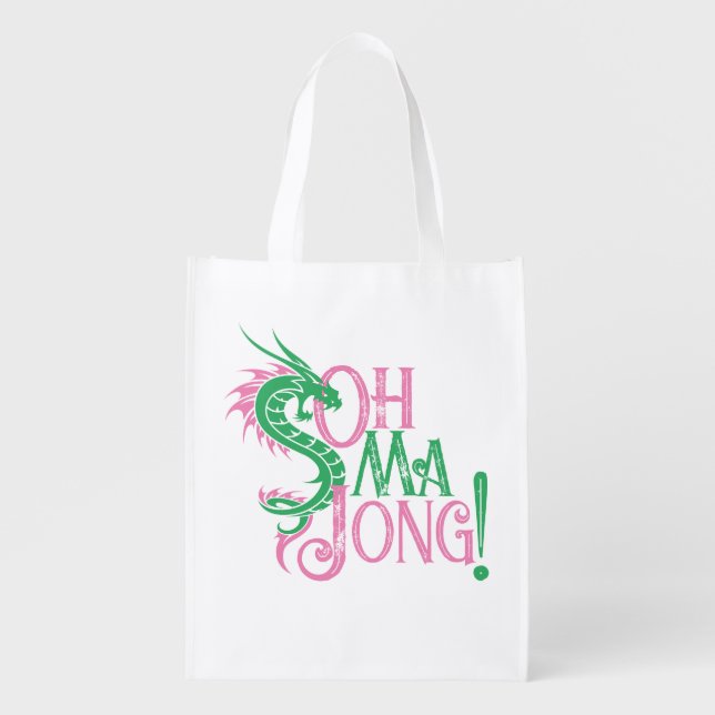 Oh Mah Jong! | Mah-Jongg Grocery Bag (Front)