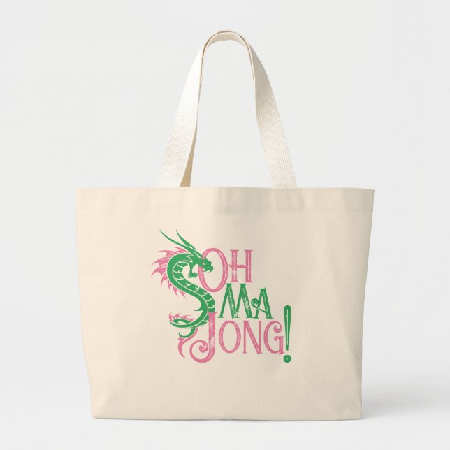 Oh Mah Jong! | Mah-Jongg Large Tote Bag (Front)