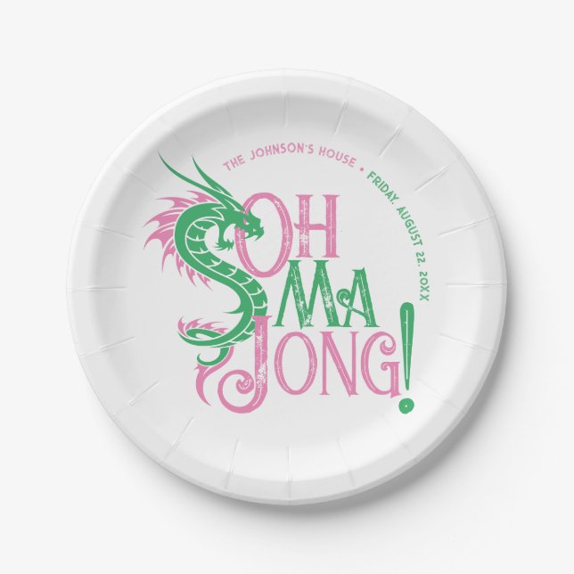 Oh Mah Jong! | Mah-Jongg Paper Plates (Front)