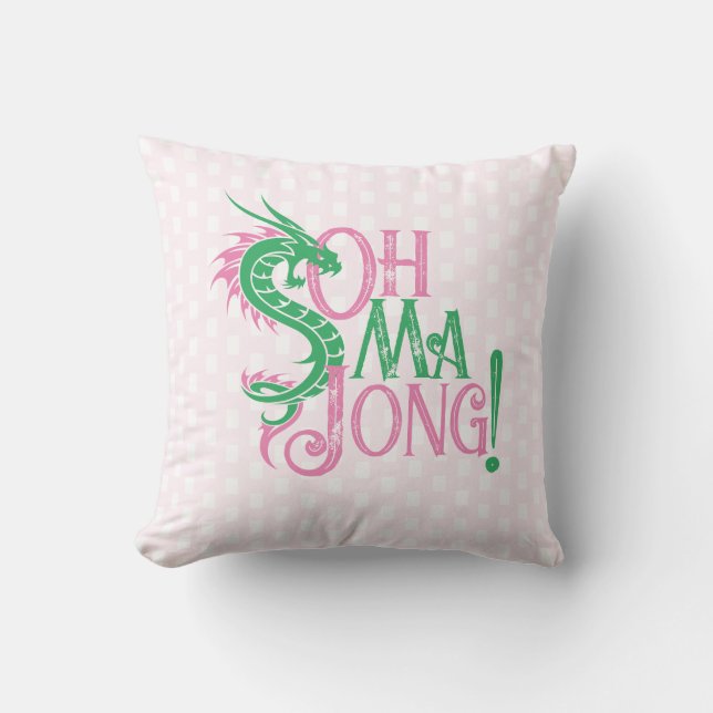 Oh Mah Jong! | Mah-Jongg Throw Pillow (Front)