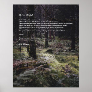 Oh Me! Oh Life! Walt Whitman Poem Wooded Path 3 Poster