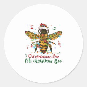 Oh Merry Christmas Bee Gifts Classic Round Sticker