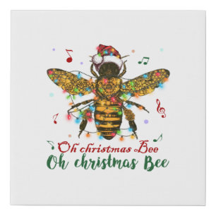 Oh Merry Christmas Bee Gifts Faux Canvas Print
