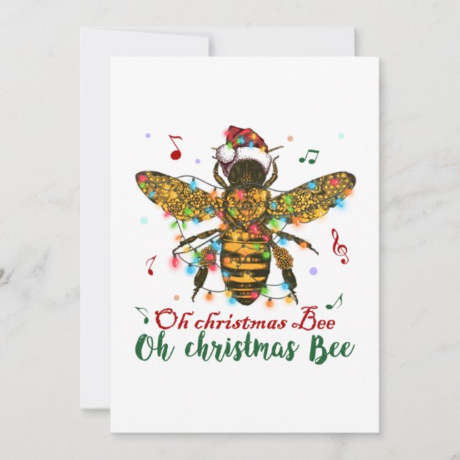 Oh Merry Christmas Bee Gifts Thank You Card (Front)
