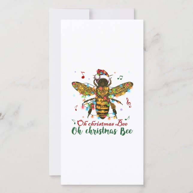 Oh Merry Christmas Bee Gifts Thank You Card (Front)