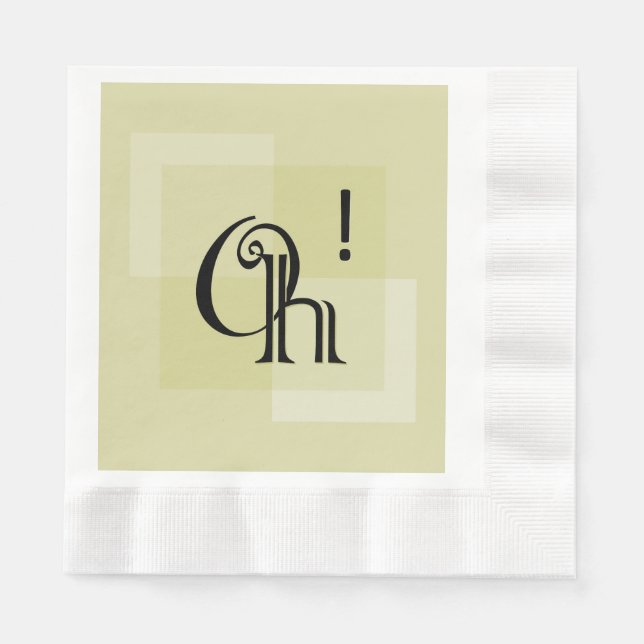Oh! Modern Elegant Yellow Surprise Party Napkins (Front)