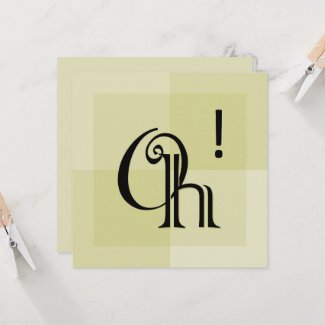 Oh! Modern Expressive Typography Greeting Card