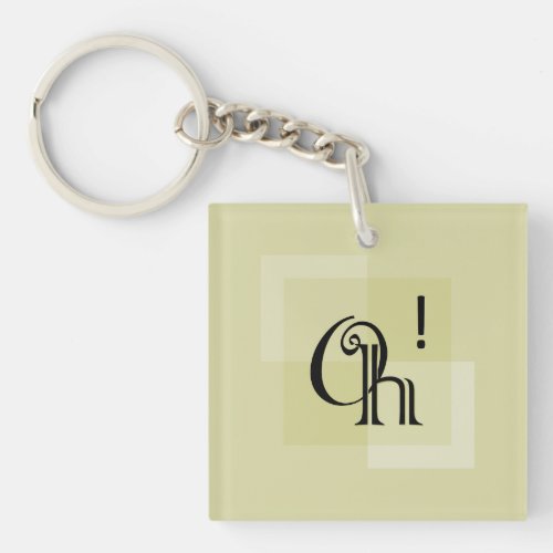 Oh Modern Expressive Typography Square Keychain