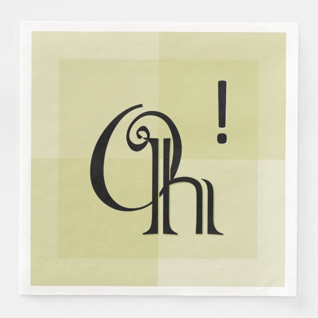 Oh! Modern Yellow Artwork, Surprise Celebrations Paper Dinner Napkins (Front)
