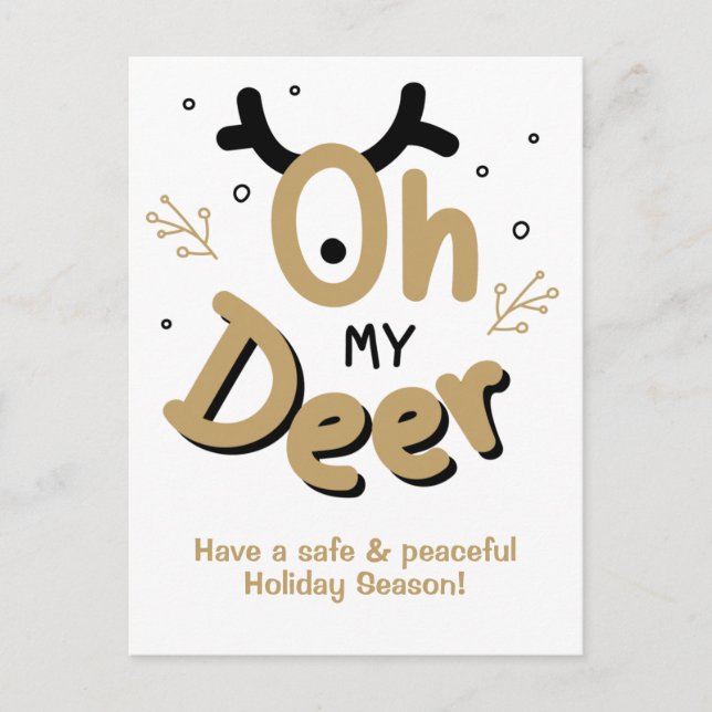 “Oh My Deer” custom text postcard (Front)