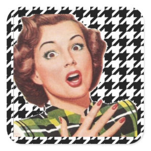 "OH, MY!" Fifties Housewife Houndstooth Stickers