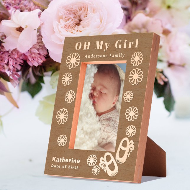 Oh My Girl Baby  Engraved Frames (Oh My Girl  Wood Etched Personalized Frame.)