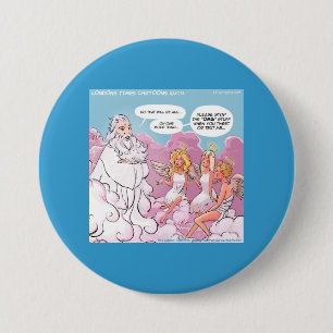 Oh My God (OMG) Angels Text Funny Pinback Button