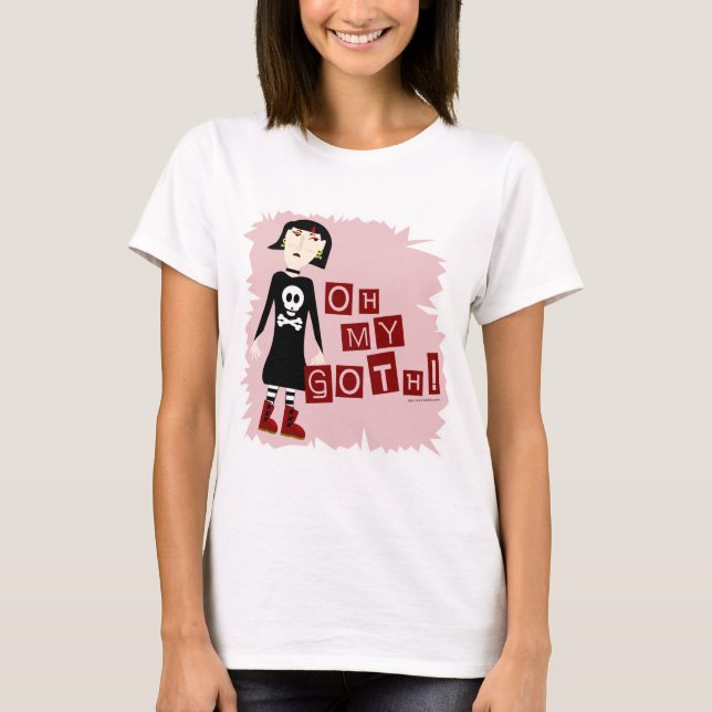 Oh My Goth Funny Cartoon Character Art T-Shirt (Front)