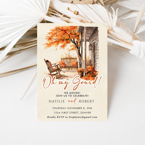 Oh My Gourd Autumn Pumpkin Housewarming Party Invitation