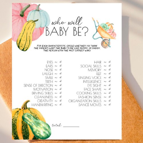 Oh My Gourd _ Baby Shower Who Will Baby Be Game