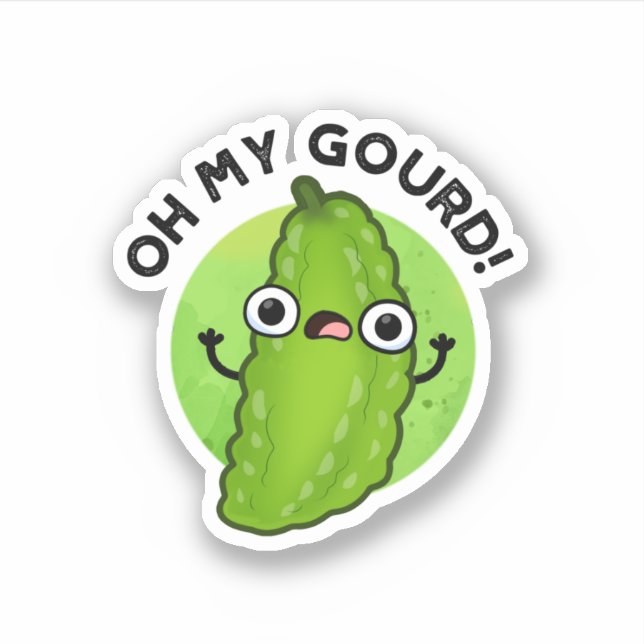 Oh My Gourd Funny Veggie Pun  Sticker (Front)