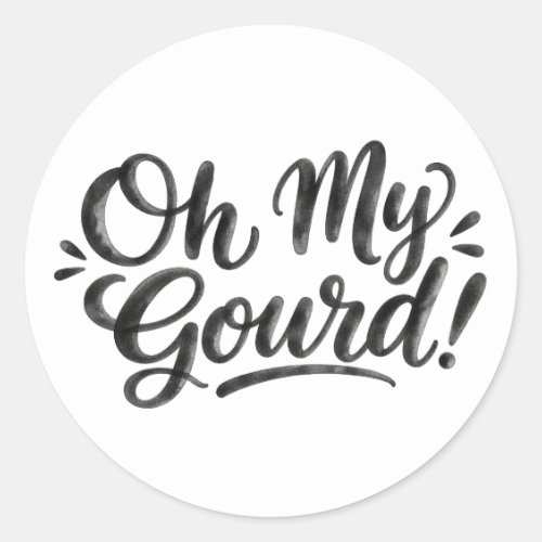 Oh My Gourd Halloween Humor | Modern Funny Pun Classic Round Sticker