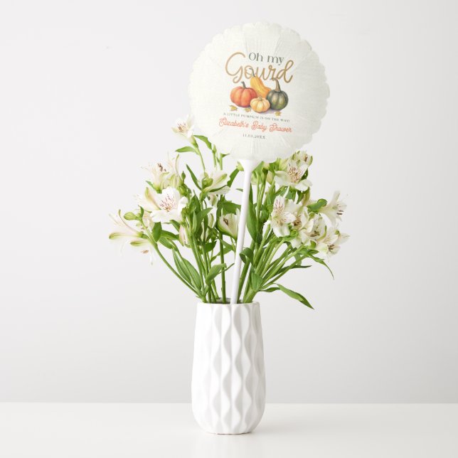Oh My Gourd Little Pumpkin Baby Shower Balloon (Vase)