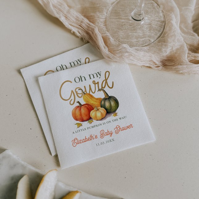 Oh My Gourd Little Pumpkin Baby Shower Napkins (Oh My Gourd Little Pumpkin Baby Shower Napkins)
