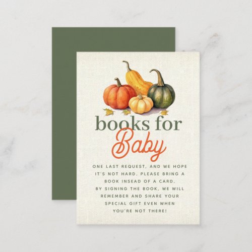 Oh My Gourd Little Pumpkin Books For Baby Enclosure Card