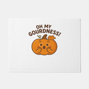 Oh My Gourdness! – Surprised Pumpkin Kawaii Art Cl Doormat