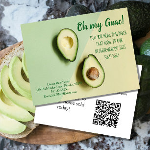 Oh My Guac Realtor Postcard avocado