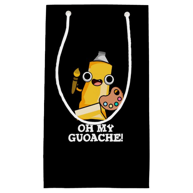 Oh My Guoache Funny Artist Paint Pun Dark BG Small Gift Bag (Front)
