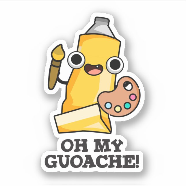 Oh My Guoache Funny Artist Paint Pun  Sticker (Front)