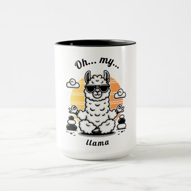 Oh my Lama, Start your day with humor and attitude Mug (Center)