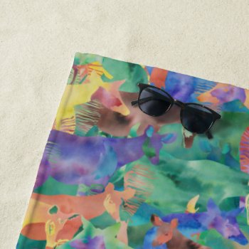 Oh  My Okapi! Beach Towel by CreativeClutter at Zazzle