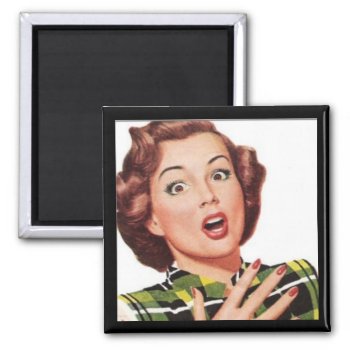 "oh  My!" Retro Housewife Magnet by Regella at Zazzle