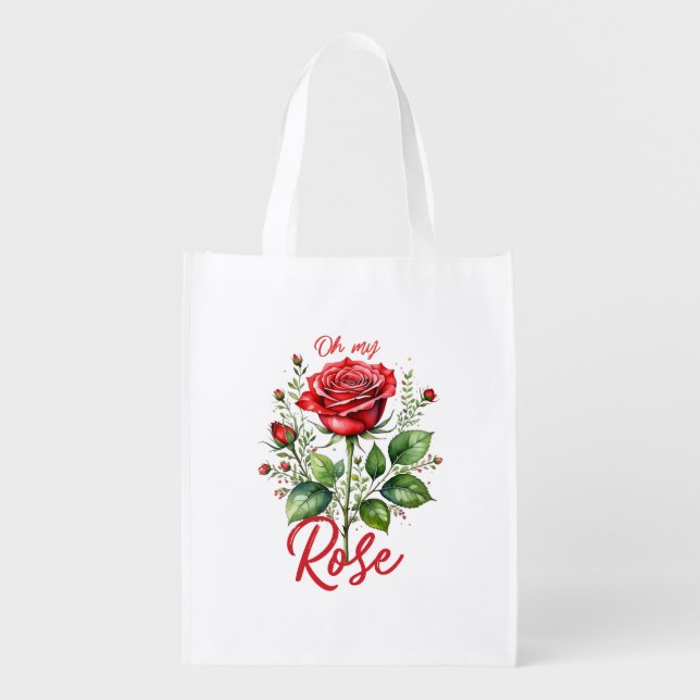Oh my Rose Grocery Bag (Front)