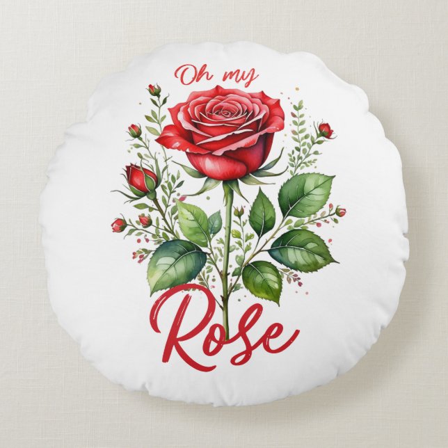 Oh my Rose Round Pillow (Front)