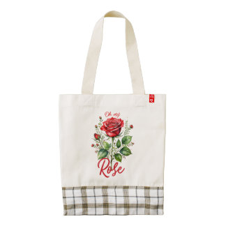 Oh my Rose Zazzle HEART Tote Bag