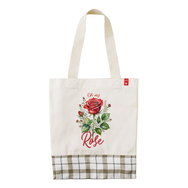 Oh my Rose Zazzle HEART Tote Bag (Back)
