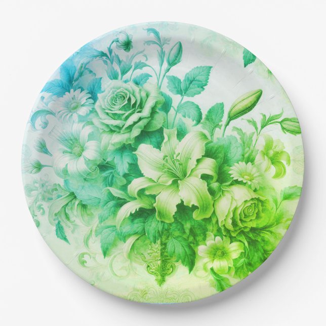 Oh My Test  Floral Perfection Paper Plates (Front)