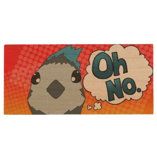 Oh No Bird Wood Flash Drive