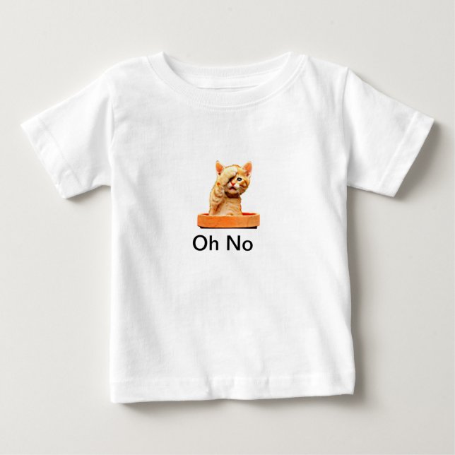 Oh No Cutest Cat T-Shirt Cloth For 12 Months BABY (Front)