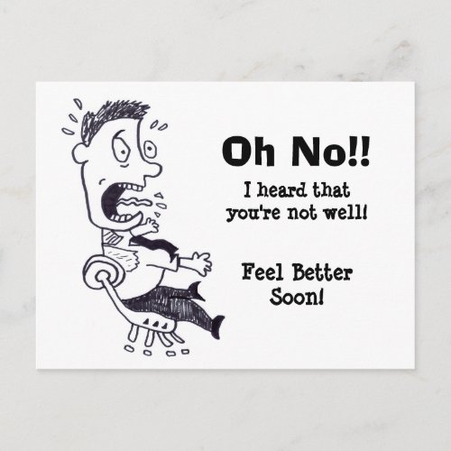 Oh No Feel Better Soon Postcard