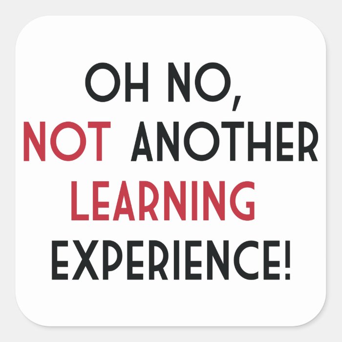 Oh No, Not Another Learning Experience Stickers