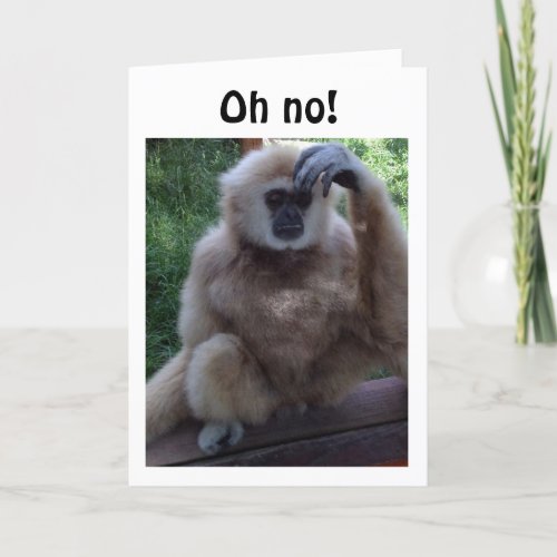 OH NO TALKING MONKEY READY TO SAY HAPPY BIRTHDAY CARD