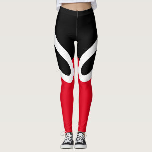 "OH-OH" Black/White/Red Leggings