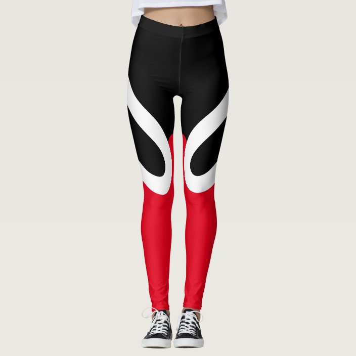 red black and white leggings