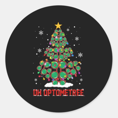 Oh Optometree Fun Optician Glasses Tree Classic Round Sticker