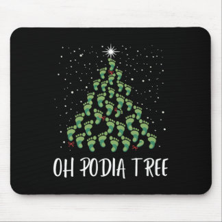 Oh Podiatree Funny Tree Foot Christmas Staff Squad Mouse Pad