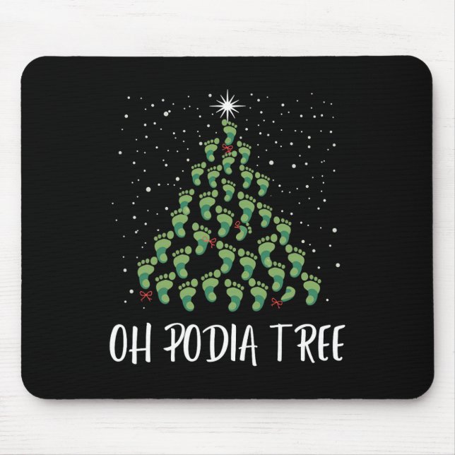 Oh Podiatree Funny Tree Foot Christmas Staff Squad Mouse Pad (Front)