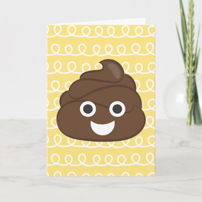 Oh Poop (Emoji) Belated Birthday Card (Front)