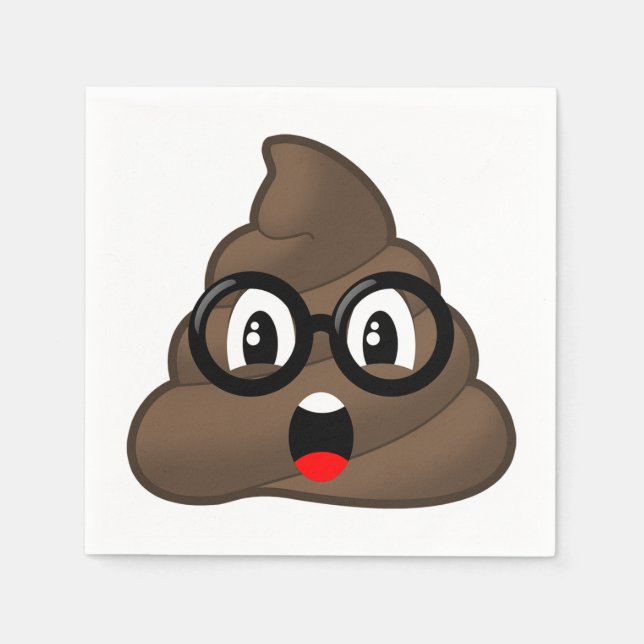 Oh Poop Emoji w/Glasses Paper Napkins (Front)