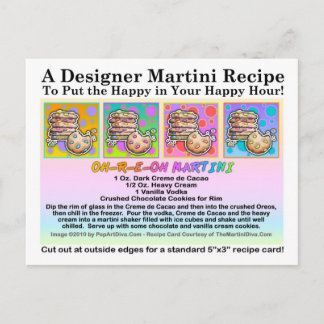 Oh-R-E-Oh Cookie Martini Recipe Card Postcard